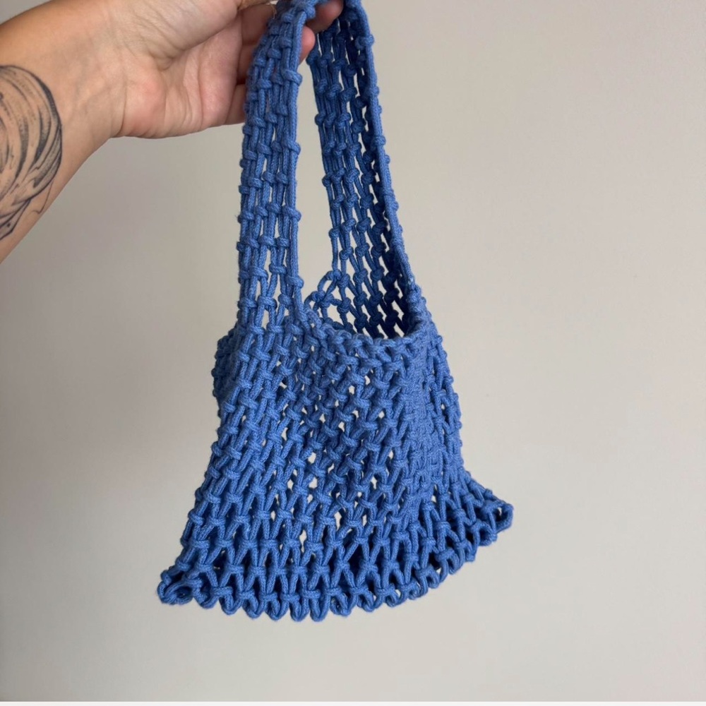 Blue Knitted Women's Bag